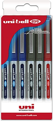 Uni-ball Estuche 6 roller Tinta líquida UB-150 colores surtidos