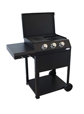 Barbacoa de gas, barbacoa de jardín a gas, barbacoa rectangular de gas.