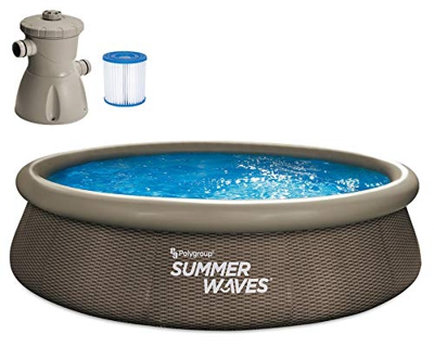 Ehlis Piscina Hinchable Circular Rattan - 366x76 cm - con depuradora - 5.455 litros