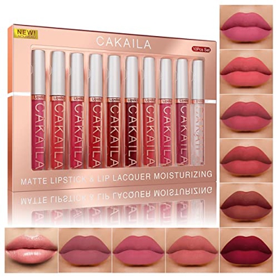 Mimore Lápiz labial 6pcs / set Kit de brillo de labios de lápiz labial líquido mate Kit de regalo de lápiz labial líquido resistente al agua de larga 