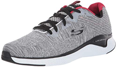 Skechers Solar Fuse Kryzik, Zapatillas Hombre, Gris (Gray Mesh/Synthetic/Black Trim Gybk), 43 EU