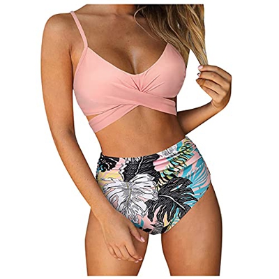 Nuevo 2022 Conjunto de Bikinis Mujer Bikini Trajes de Baño Mujer dos piezas Ropa de Playa Impresión Sexy Push up Cordón Bikini Tankinis mujer Cintura 