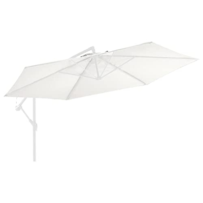 vidaXL Tela de Repuesto para Sombrilla Parte Superior Dosel Lona Recambio Jardín Patio Terraza Balcón Parasol Refugio Impermeable Gris Antracita 300cm