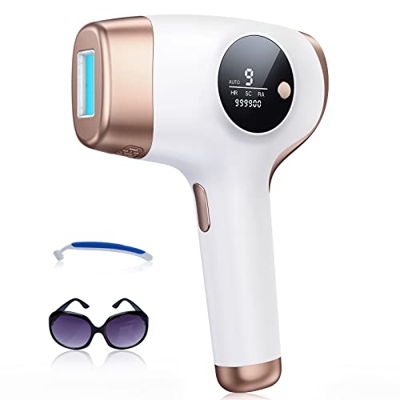 Depiladora luz Pulsada, Depiladora Láser IPL para Hombres y Mujeres, 999,000 Flashes, Laser Depilacion Permanente Indolora para Rostro, Cuerpo, Bikini