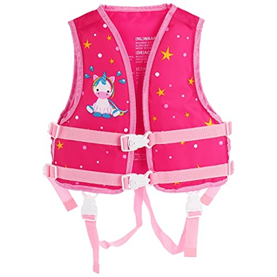 com-four® Ayuda a la flotabilidad - Chaleco para niños como Ayuda para la natación - Ayuda a la natación de Moda con decoración marítima - para niños 