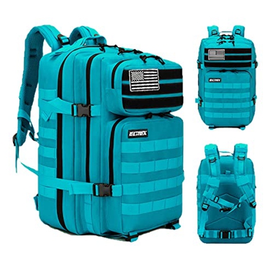 Mochila 45L Táctica Militar USA Impermeable Deportiva Caza Aire Libre Deportes Gimnasio Portatil Oxford 900D (Turquesa)