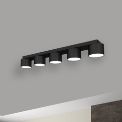 Plafón Cloudy barras 5 luces negro precio