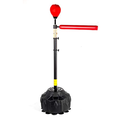 VEVOR Saco Boxeo Pie con Bolas de Velocidad, Boxeo con Barra Giratoria 60 cm 360°, Saco de Boxeo de Pie con Un Par de Guantes de Boxeo, Tamaño Base 33