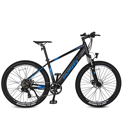 Bicicleta de montaña eléctrica Pedelec MTB de 27,5 pulgadas, motor trasero Shimano 7S de 250 W, frenos de disco, bicicleta eléctrica con horquilla de 