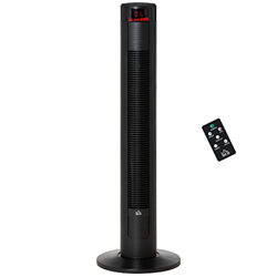 HOMCOM Ventilador de Torre 96 cm 45W con Mando a Distancia 3 Velocidades 4 Modos Oscilación de 70° Pantalla LED Táctil Temporizador 12h Silencioso y A en oferta