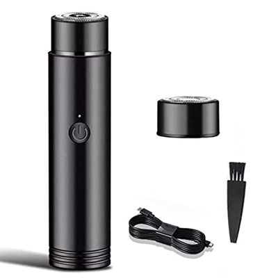 Pocket Size Washable Electric Razor, Mini Portable Electric Shaver, IPX7 Waterproof Cordless, USB Rechargeable, Comes with A Spare Blade, Wet and Dry 