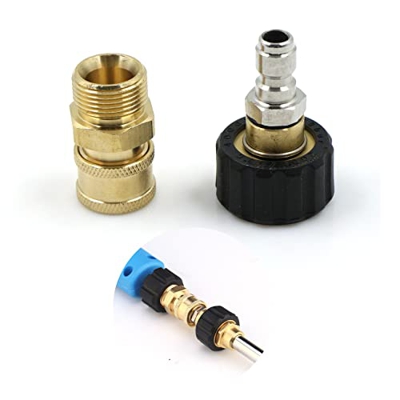Juego de adaptadores para limpiador de alta presión de latón, conector de pistola pulverizadora para coche, rosca exterior, conector rápido M22 3/8 pu