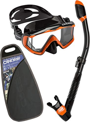 Cressi Pano3&Dry Kits Máscara Tubo, Unisex Adulto, Negro/Naranja, Talla Única