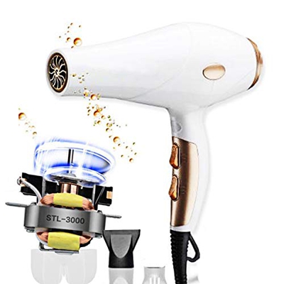 Secador De Pelo Iónico Negativo Profesional 3000W,Con Boquilla De Recolección, Potente,2 Velocidades 3 Configuraciones De Calor,Tecnología De Temperat