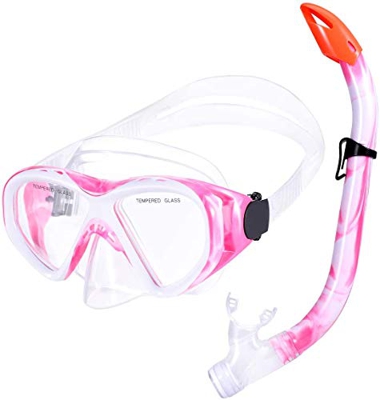 Juego de esnórquel para niños, gafas de buceo con campo de visión panorámico de 180°, máscara de buceo, máscara de esnórquel, juego de gafas de buceo 