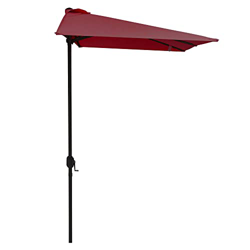 Outsunny Sombrilla Semicircular 230x130x245 cm Parasol para Pared de Jardín con Manivela y Mástil de Metal de Ø38 mm Terraza Balcón Rojo precio