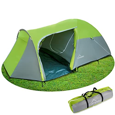 Campela Tienda de Campaña, Tienda Campaña Familiar - Modelo Tropical-3", Impermeable 3000m, Costuras Selladas, Tienda de campaña 3 Personas, CA0012GRN