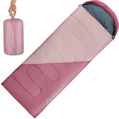 Clostnature Saco de Dormir Ligero para Acampar - Saco de Dormir Rectangular Casual al Aire Libre con Tamaño de Paquete Pequeño para Adultos, Mujeres, 