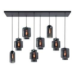 Lámpara colgante Fantasy, 8 luces, negro precio