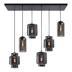 Lámpara colgante Fantasy, 6 luces, negro en oferta