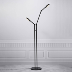 Lámpara de pie LED Bend con dimmer táctil, 2 luces características