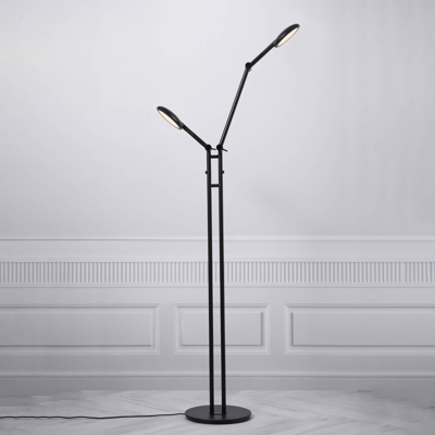 Lámpara de pie LED Bend con dimmer táctil, 2 luces