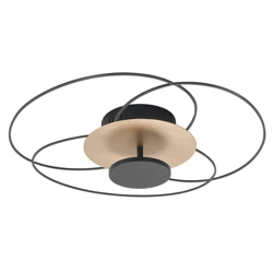 Plafón LED Fiore, 2.700 K, negro/oro precio