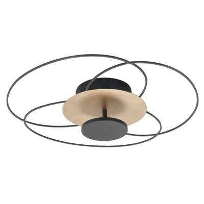Plafón LED Fiore, 2.700 K, negro/oro