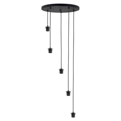 Lámpara colgante Fantasy, 5 luces, negro en oferta