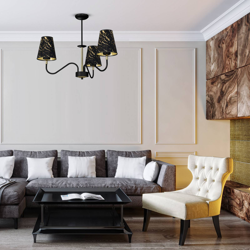 Plafón Harmias negro/oro 3 luces precio