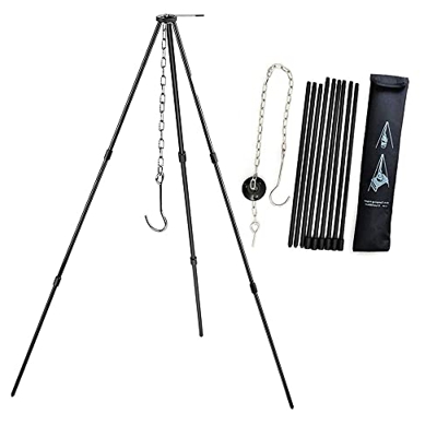 Trípode Plegable Portátil，Bastidor de Trípode Telescópico Trípode para Barbacoa Parrillas para Acampar con Cadena y Gancho，para el Hervidor de Goulash