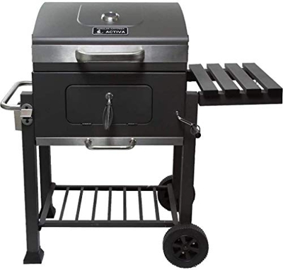 ACTIVA Angular Air Power - Barbacoa con ruedas para carbón vegetal, acero inoxidable, carbón vegetal