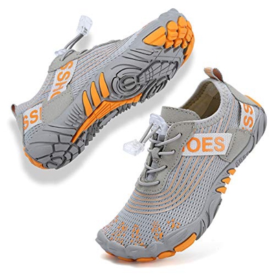 Rokiemen Zapatos de Agua para Niños Secado Rápido Antideslizante Zapatillas de Playa Piscina Natación Calzado Surf Buceo Snorkel Gris 27 EU