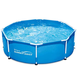 Summer Waves Piscina de Suelo Redonda de 2,44 x 0,76 m, práctica y fácil de Instalar, Materiales de Estructura y Liner Resistentes, Relleno con Mangue características