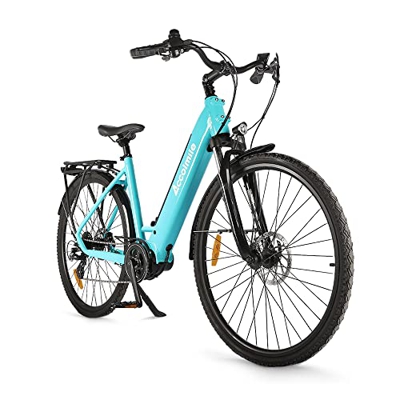 Accolmile Bicicleta Eléctrica 28” 700C, Ebike de Ciudad con 36V 250W Motor de Media Torsión M200, City Bicicleta de Paseo Pedelec, Adultos Unisex, Bat