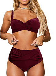 NLAND Conjuntos De Bikini para Mujer Bikini Push-up Acolchado Cintura Alta Torcida Pantalones Cortos De Baño De Barriga Bikini De 2 Piezas Traje De Ba características
