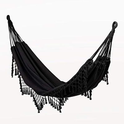 SKLUM Hamaca de Jardín Kotga Poliéster - Algodón Negro