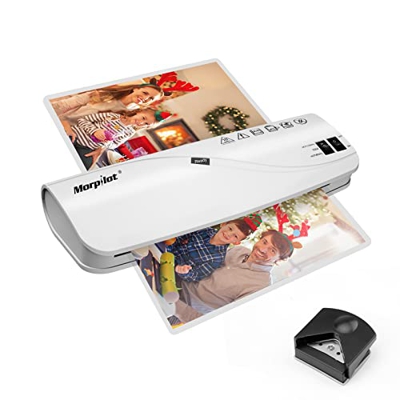 Morpilot Plastificadora A4, A4 A5 A6 A7 Caliente y Fría Laminadora con Función ABS y Redondeador de Esquina, Incluyendo 15 Bolsas (10 X Din A 4 Y Din 