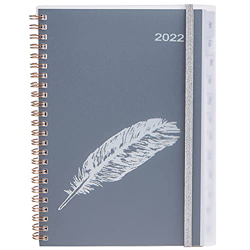 YHH Agenda 2022 Semana Vista A5, Espiral Agenda Anual 2022 Semana Vista con Separadores de 12 Meses, Elástico y Bolsillo Planificador Diario Weekly Mo en oferta