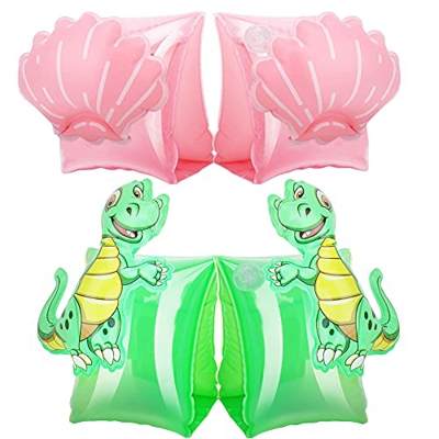 Nesloonp Anillo de Brazo de Natación para Niños 4pcs Flotador niño, Manguitos de Natación para Actividades de Piscina O Playa 2 a 5 años a 27KG (vieir
