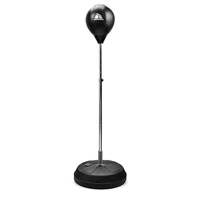 Saco de Boxeo - Punching Ball Adultos - Saco Inflable Boxing Ball MMA Gimnasio Fitness (125-145 CM, Black)