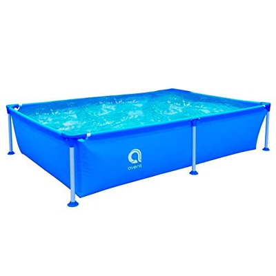 Tradineur - Piscina Rectangular con Estructura metálica y Paredes de 3 Capas, fácil Montaje, Exterior, jardín (Azul, 1125 litros, 188 x 127 x 42 cm)
