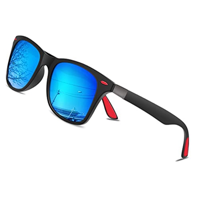 BONDDI Gafas de Sol, Gafas de Sol Polarizadas Marco Irrompible Gafas Protección UV400 Gafas para Hombres Mujeres (Azul)