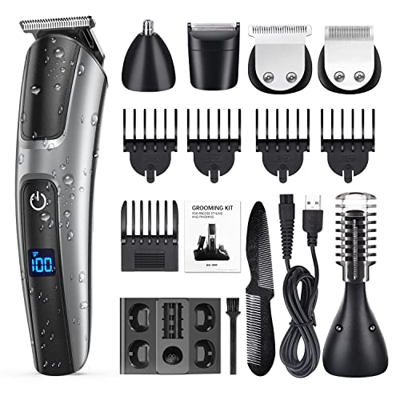CHLANT Máquina Cortar Pelo Profesional, Cortapelos Hombre Afeitadora Corporal Hombre Barbero Hombre,12 en 1 Set de Multifunción Cortapelos USB Recarga