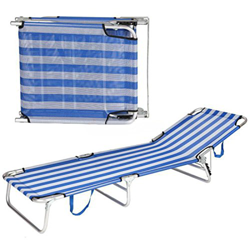 Solmar Tumbona Hamaca Silla Plegable Playa Piscina Camping Reposa Cabeza 5 Posiciones Azul Rayas precio