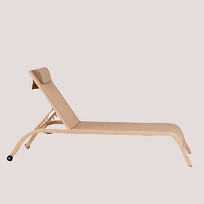 SKLUM Tumbona Reclinable con Cojín Therys Poliéster - Acero Marrón Moka