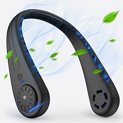 Ventilador de Cuello, 3600mAh Ventilador sin Aspas Manos Libres, Mini Ventiladores USB Recargable con 3 Velocidades, Ventilador Portatil para Interior