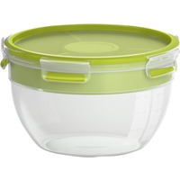 CLIP & GO Salad box XL Alrededor Caja 2,6 L Verde, Transparente 3 pieza(s), Caja de almuerzo
