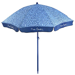 Pierre Cardin, Celeste, línea Aruba, sombrilla Playa Taormina, Rayos, Palo Acero, algodón, 200 cm en oferta