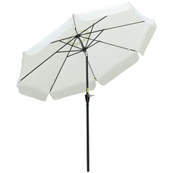 Outsunny Sombrilla de Jardín Ø266x250 cm Protección UV50+ Parasol de Aluminio Inclinable con Techo de Ventilación y Manivela para Terraza Balcón Exter en oferta